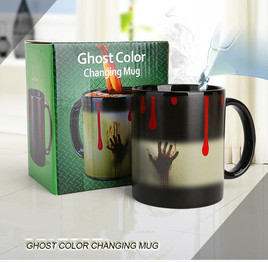 Heat color changing halloween mug