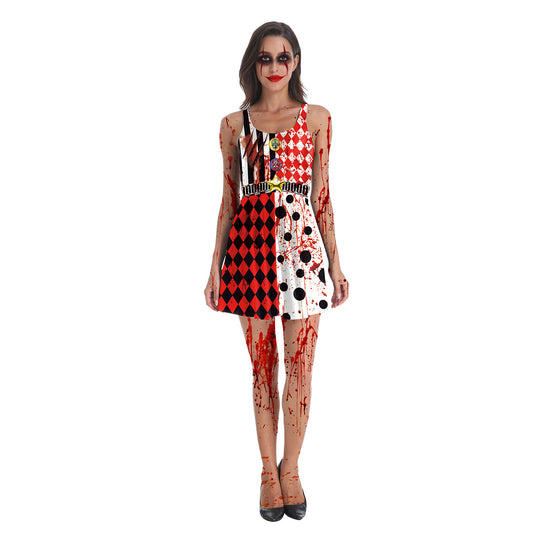 Printed scary bloody dress