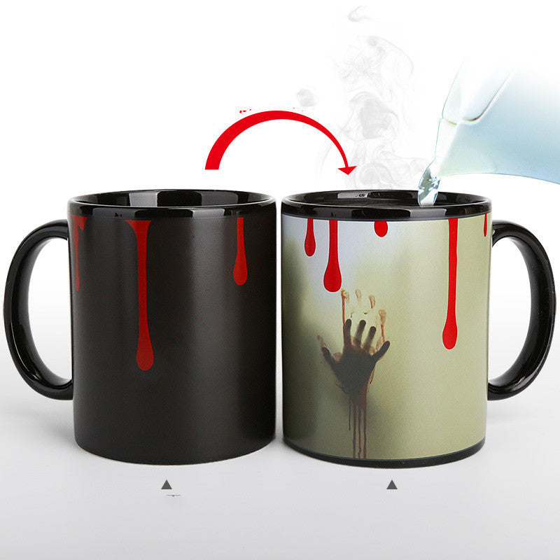 Heat color changing halloween mug