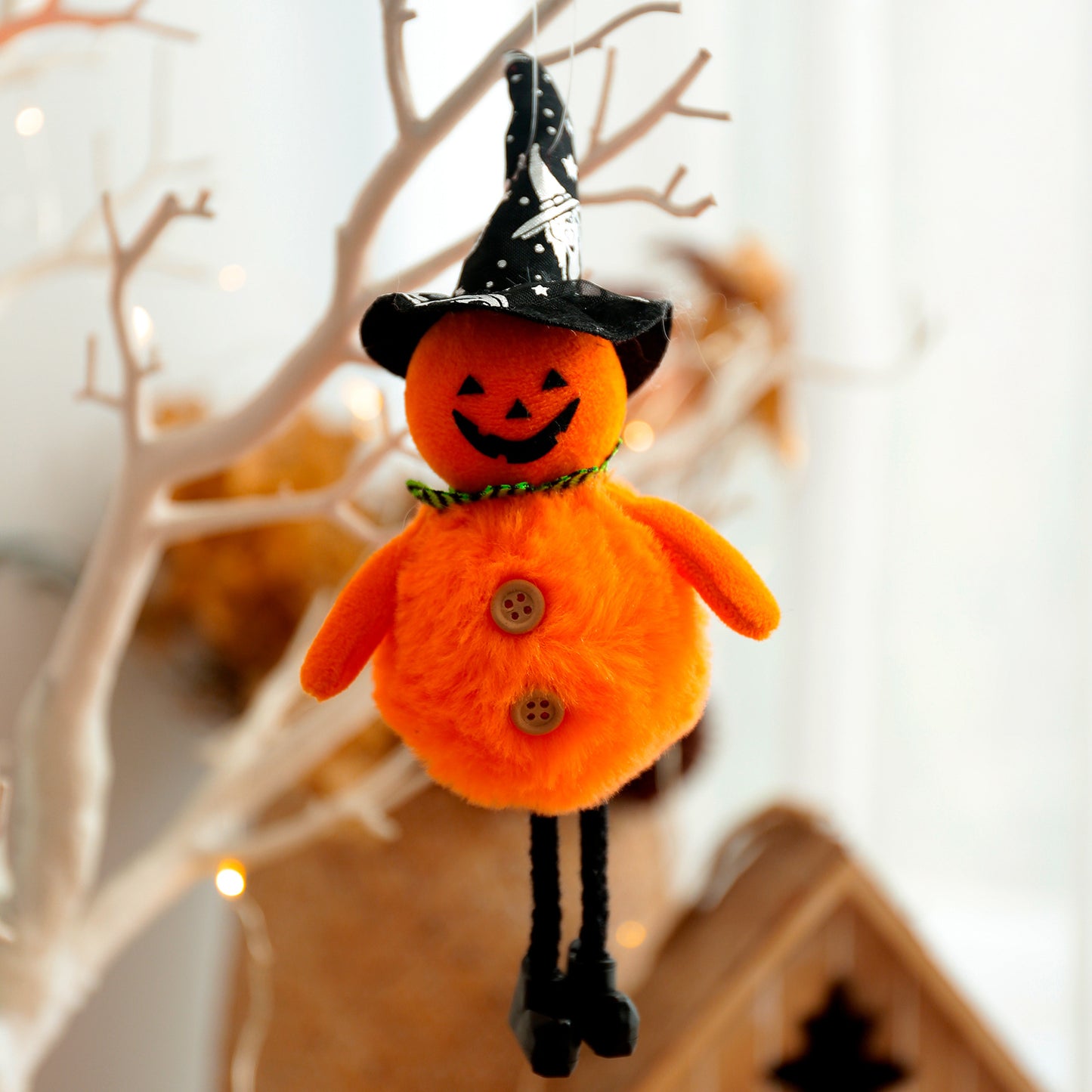 Pumpkin Witch Ornaments Broom Haunted House Decoration Props Decorations