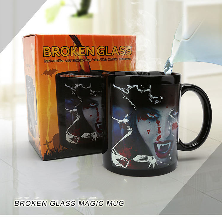 Heat color changing halloween mug