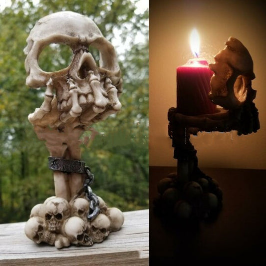 Skull candle holder decor