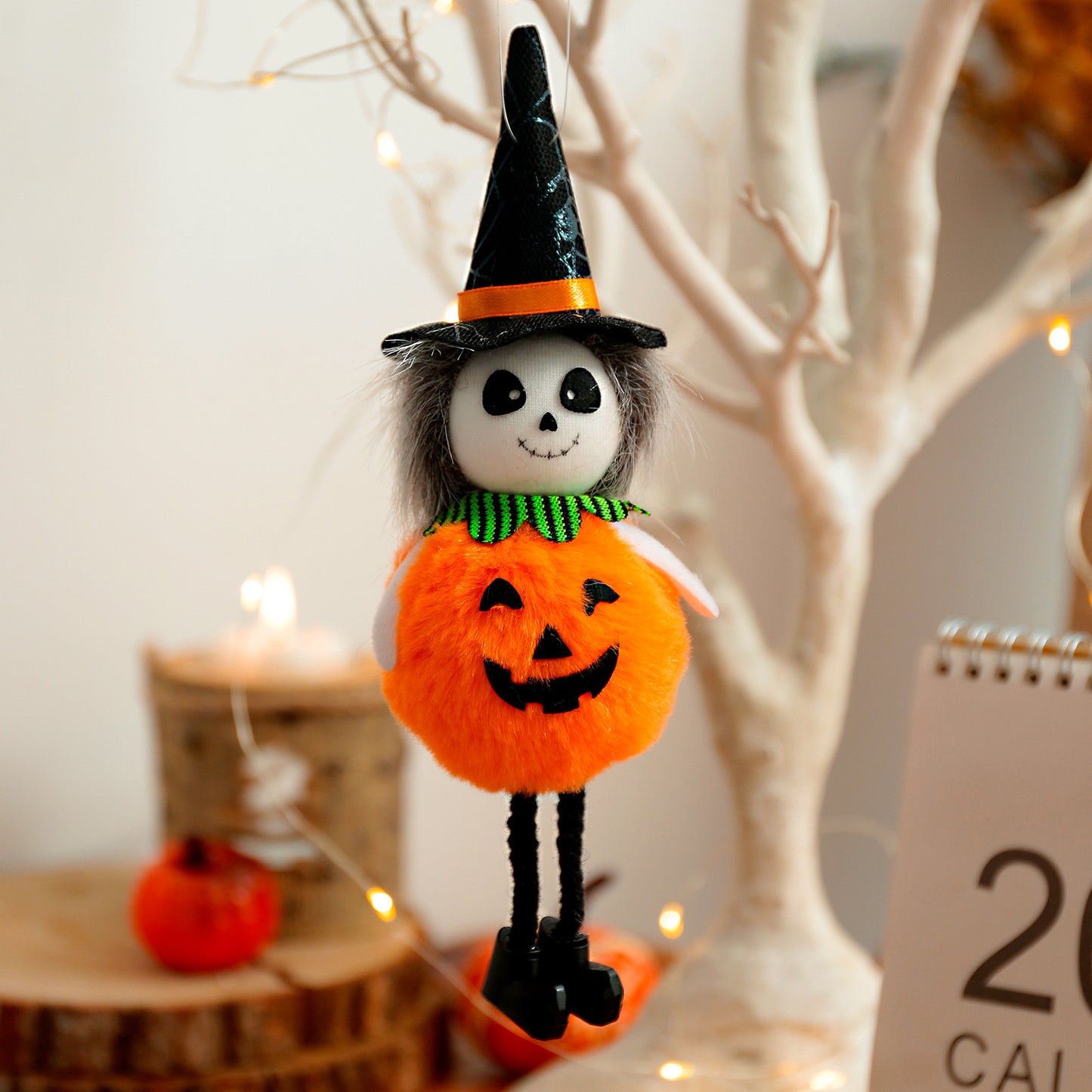 Pumpkin Witch Ornaments Broom Haunted House Decoration Props Decorations