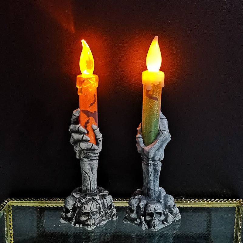 Skeleton Holding Candle Light