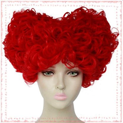 Heart Shaped Red Curly Hair Wig