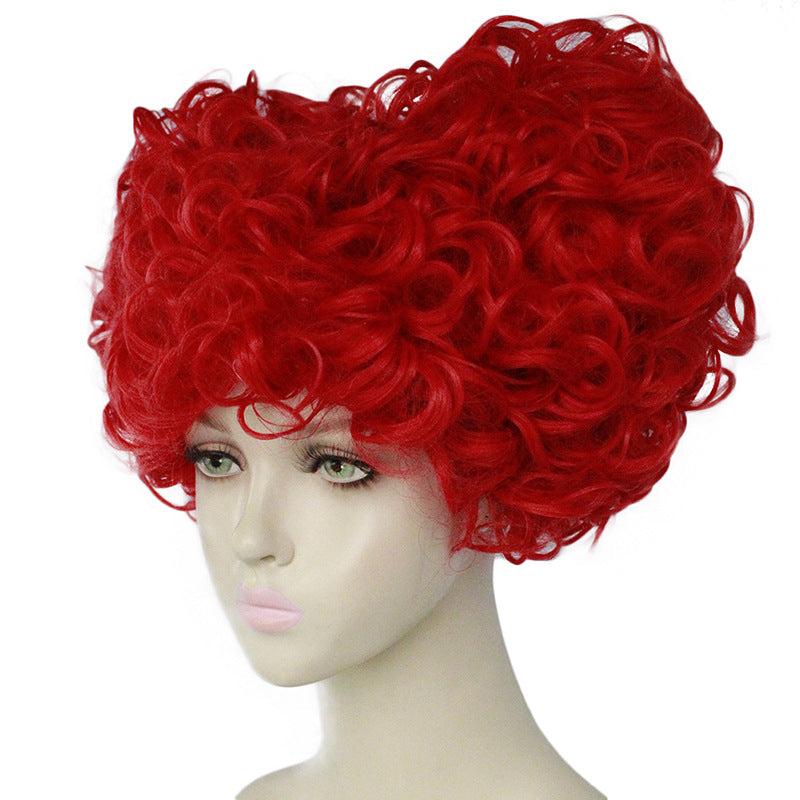 Heart Shaped Red Curly Hair Wig