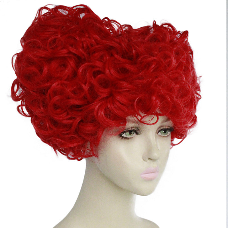 Heart Shaped Red Curly Hair Wig