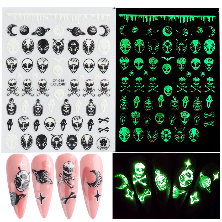 Glow in the dark nail sticker