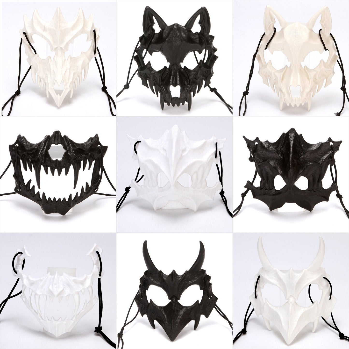 Dragon, Werewolf, Tiger, Tengu, Yaksha Mask