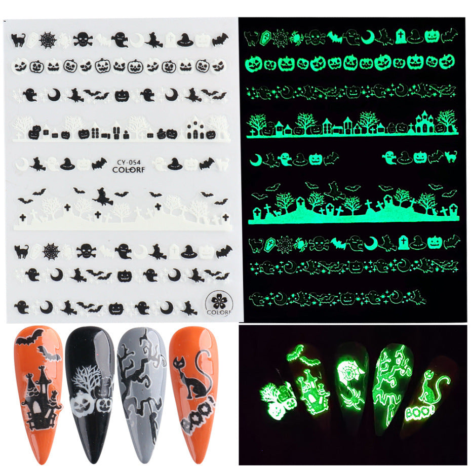 Glow in the dark nail sticker