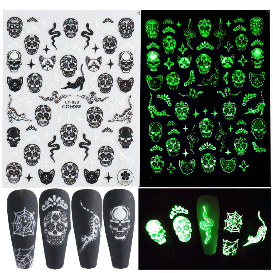 Glow in the dark nail sticker