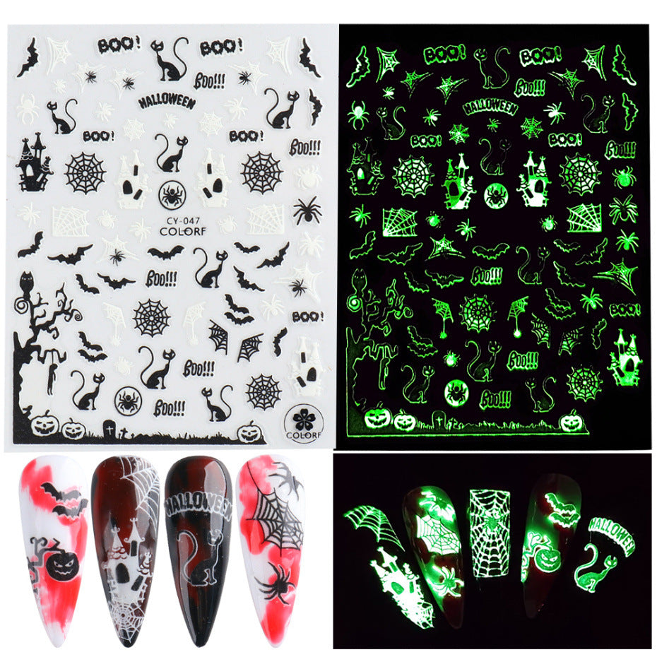 Glow in the dark nail sticker